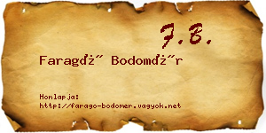 Faragó Bodomér névjegykártya